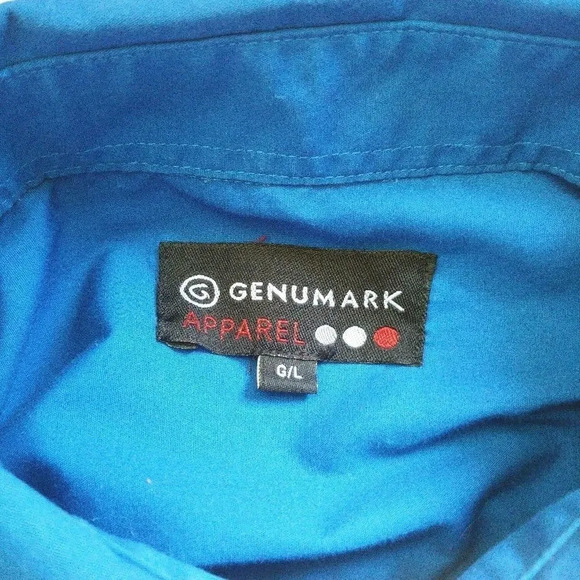 Genumark Apparel Dress Shirt Uniform Style Blue L - Picture 7 of 8